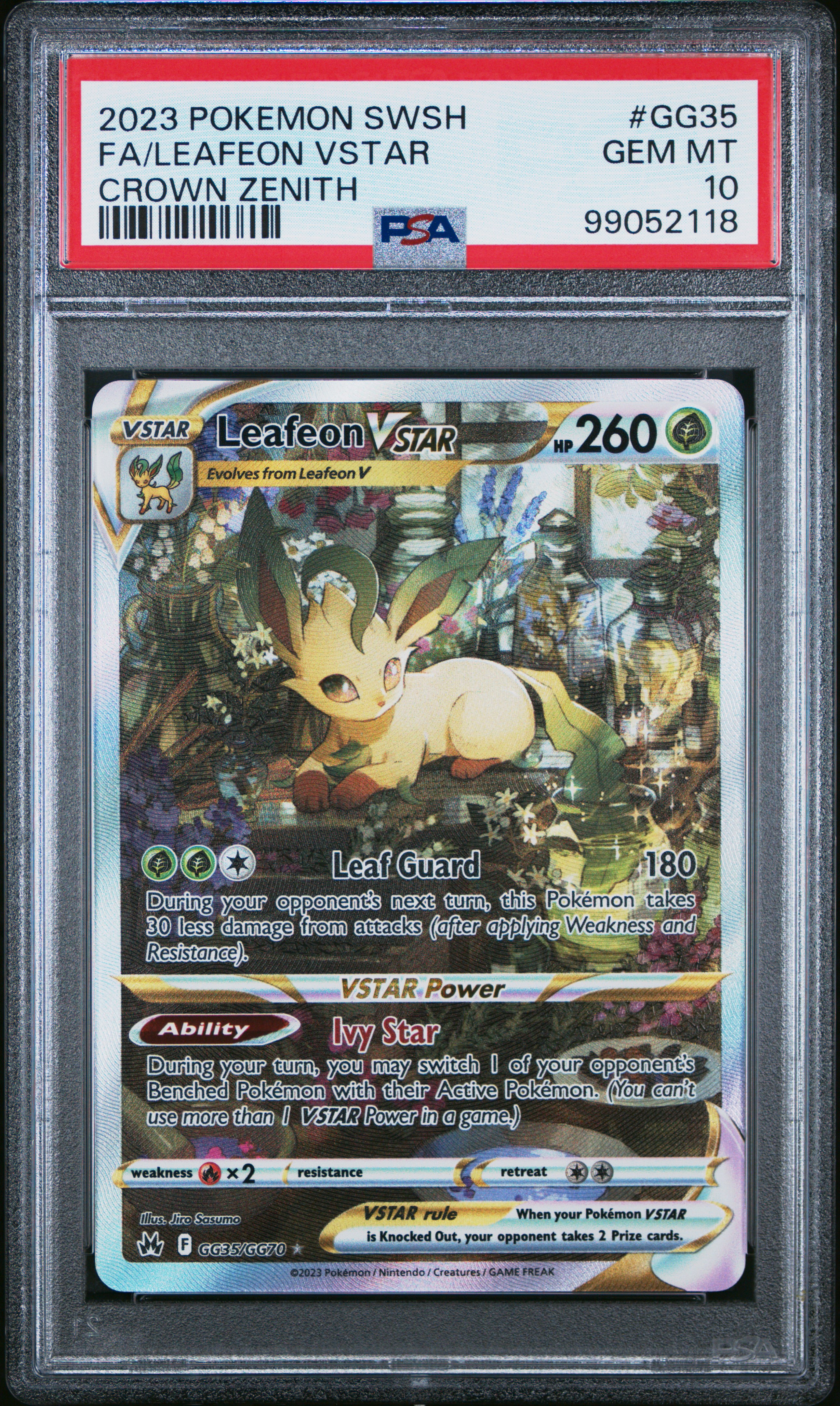 2023 Pokemon Sword And Shield Crown Zenith Fa/Leafeon Vstar #Gg35 (Crown Zenith) Gem Mt 10 front