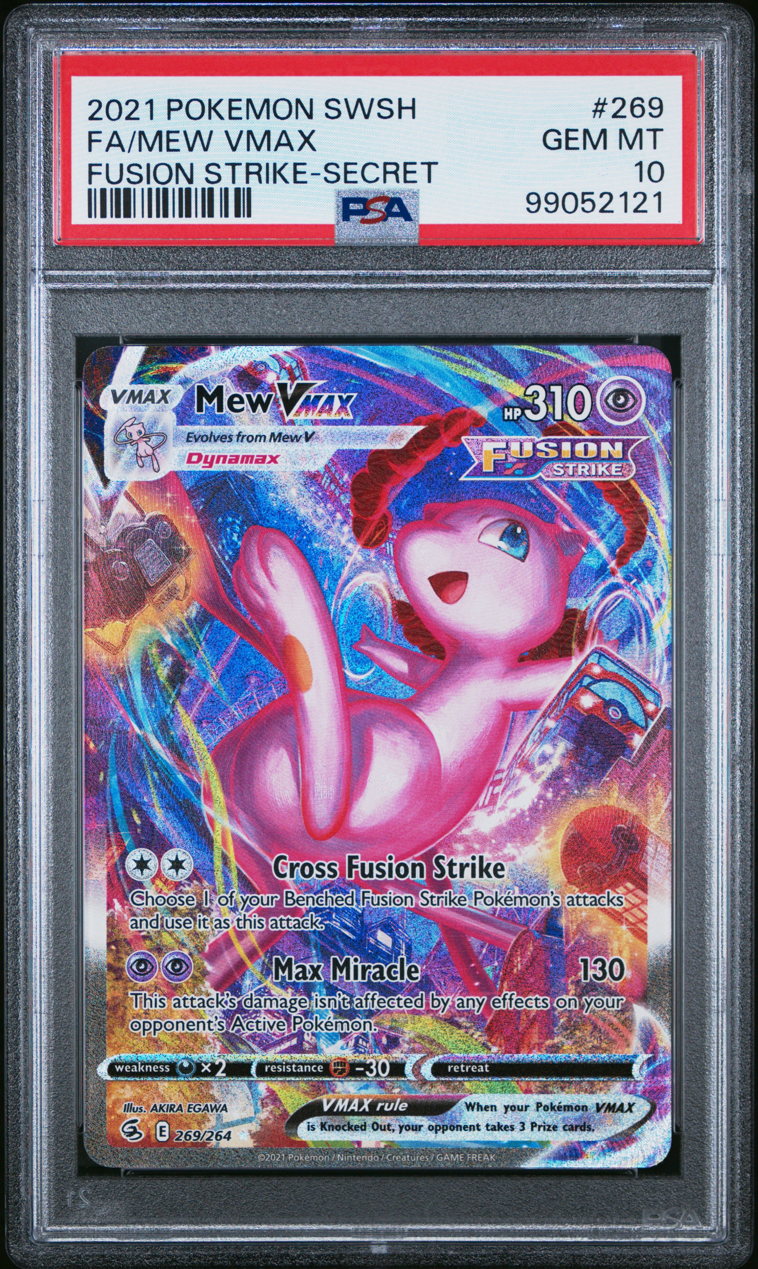 2021 Pokemon Sword & Shield Fusion Strike Fa/Mew Vmax #269 (Fusion Strike-Secret) Gem Mt 10 front