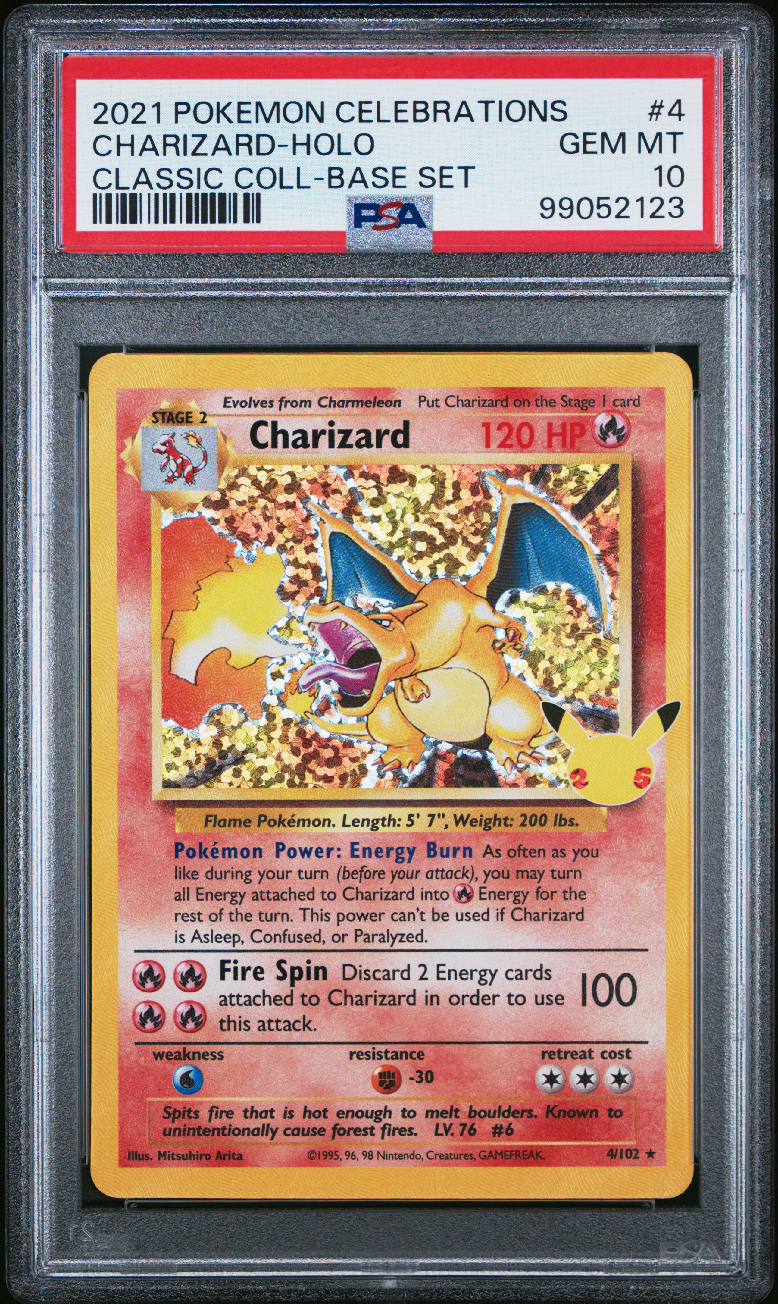 2021 Pokemon Celebrations Classic Collection Charizard-Holo #4 (Classic Coll-Base Set) Gem Mt 10 front