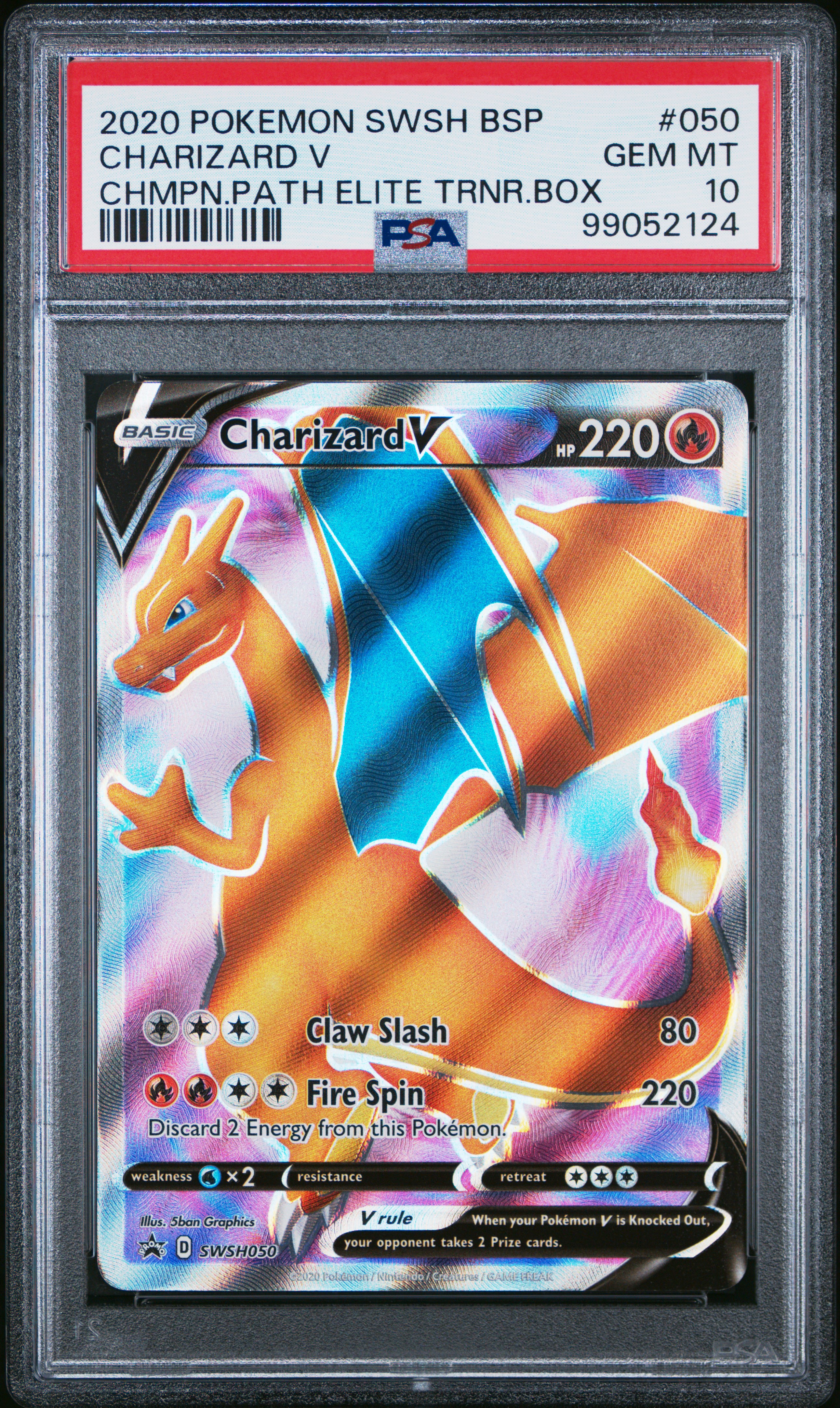 2020 Pokemon Swsh Black Star Promo Charizard V #050 (Chmpn.path Elite Trnr.box) Gem Mt 10 front
