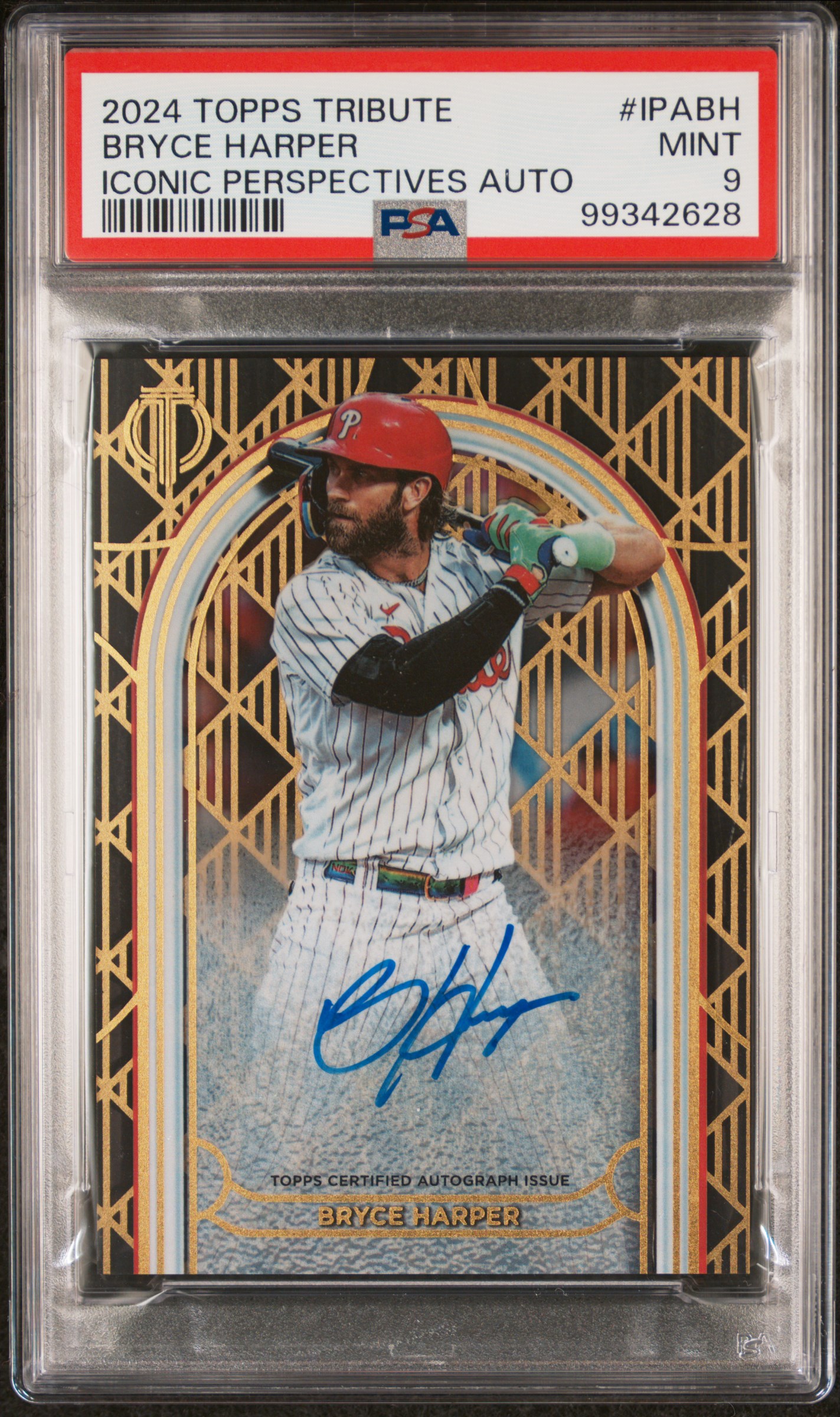 2024 Topps Tribute Iconic Perspectives Autographs Bryce Harper #Ipabh Mint 9 front