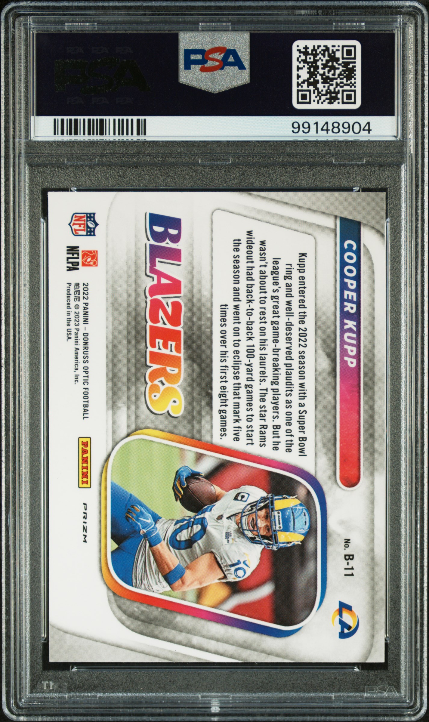 2022 Panini Donruss Optic Blazers Cooper Kupp #B11 (Blazers) Gem Mt 10 back