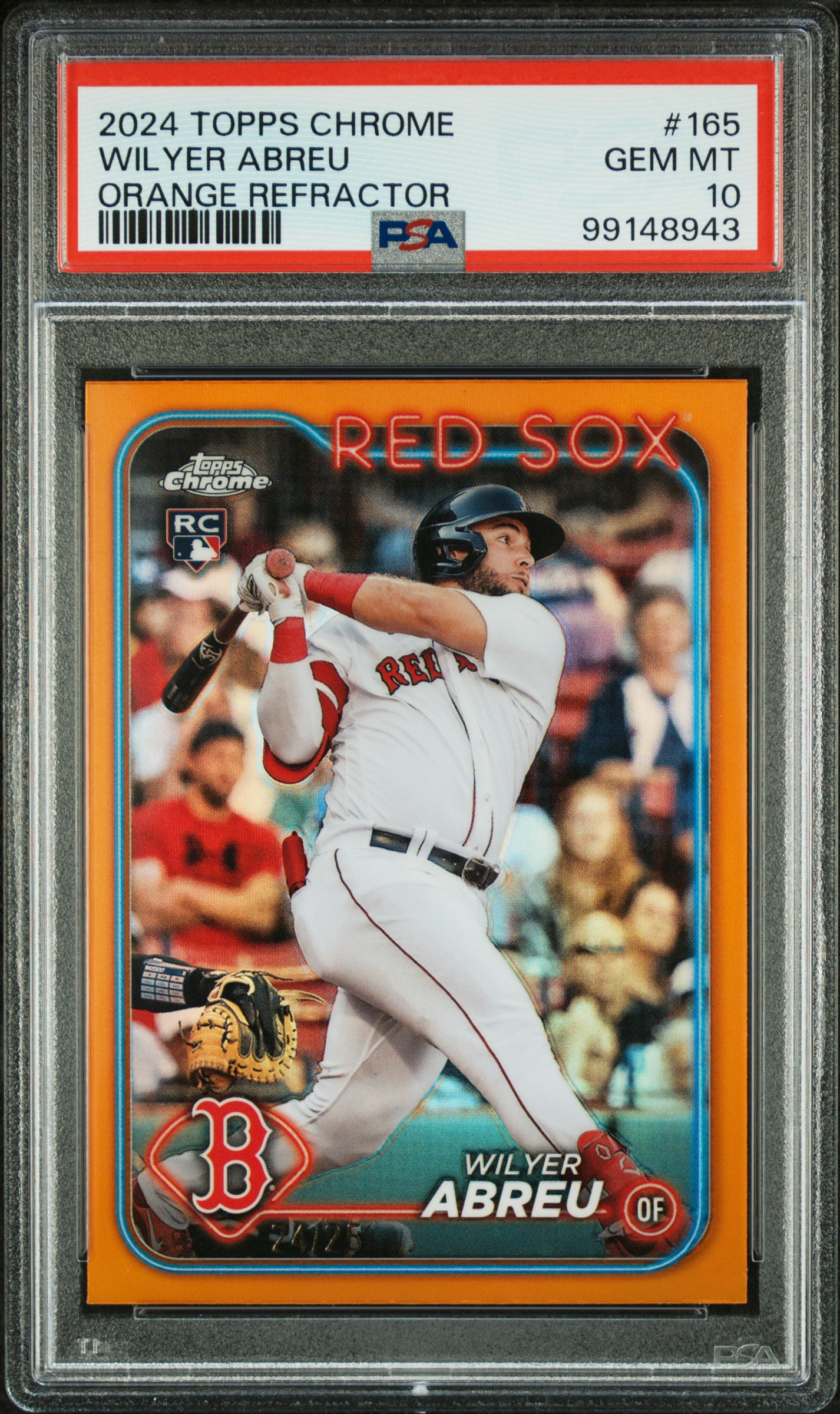2024 Topps Chrome Wilyer Abreu #165 (Orange Refractor) Gem Mt 10 front