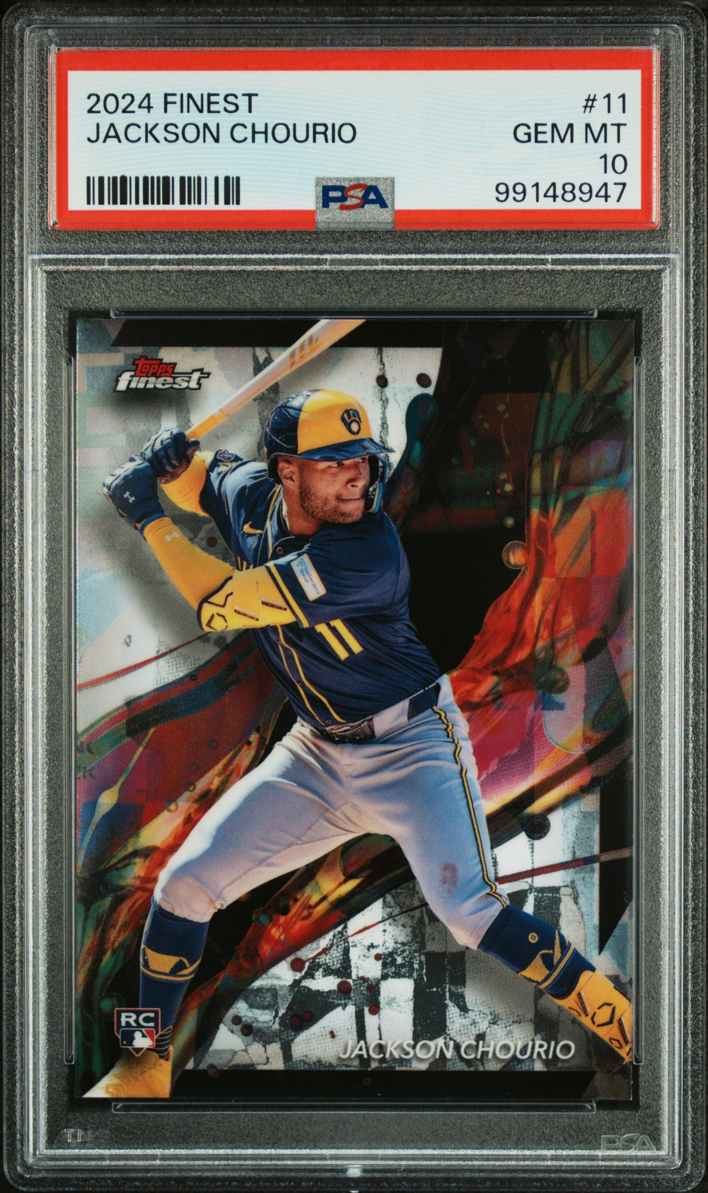 2024 Topps Finest Jackson Chourio #11 Gem Mt 10 front