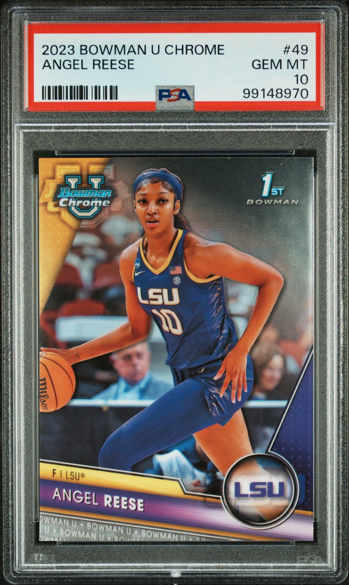 2023 Bowman University Chrome Angel Reese #49 Gem Mt 10 front