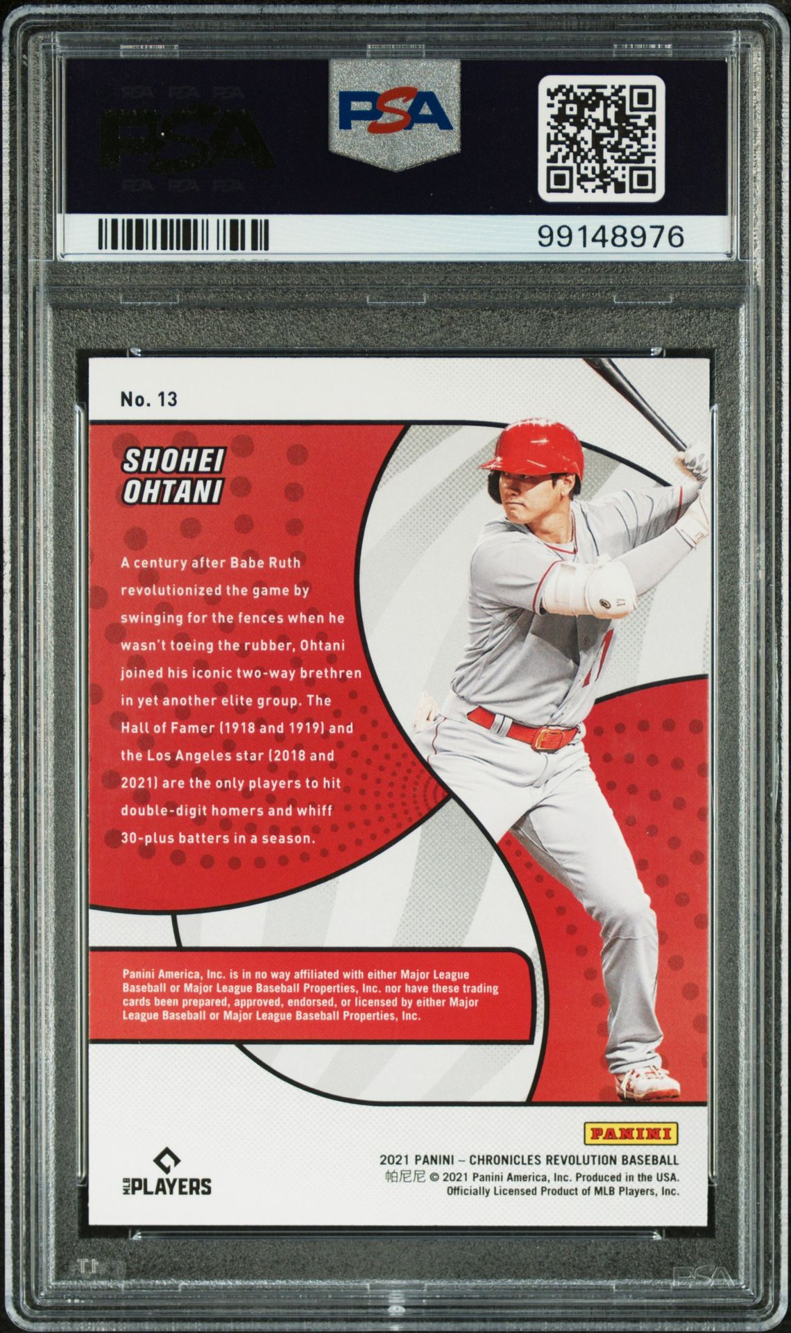 2021 Panini Chronicles Revolution Shohei Ohtani #13 (Revolution) Nm-Mt 8 back