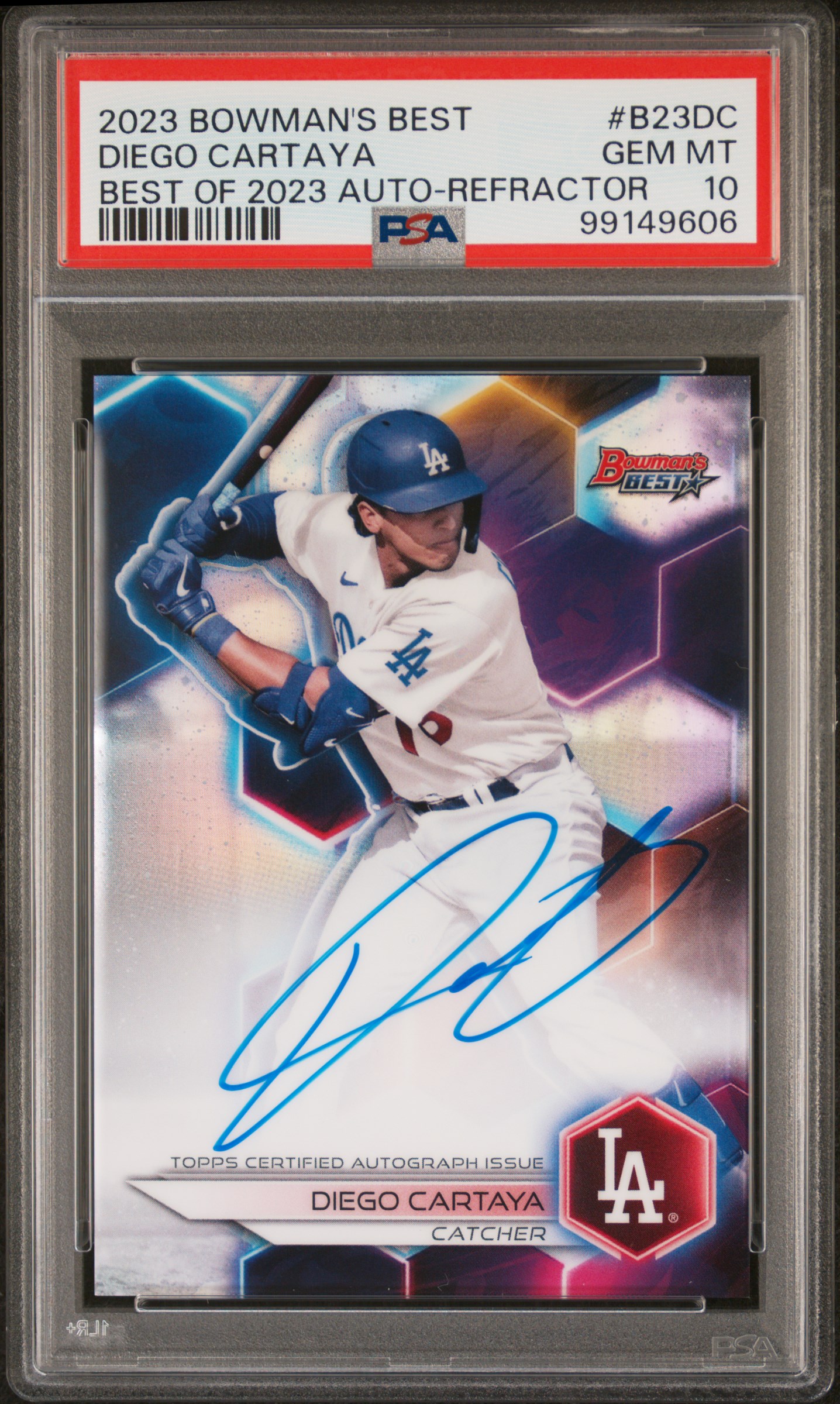 2023 Bowman's Best Best Of 2023 Autographs Diego Cartaya #B23Dc (Best Of 2023 Auto-Refractor) Gem Mt 10 front