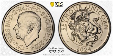 2024 £5 Seymour Unicorn MS68