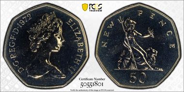 1972 50p S-H1 New Pence PR66