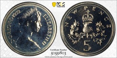 1972 5p S-D1 New Pence PR68