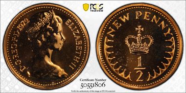1972 1/2p S-A1 New Penny PR67RD
