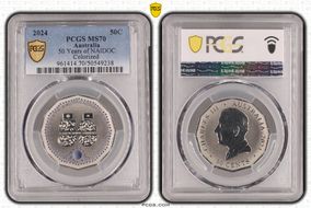 2024 50C 50 Years of NAIDOC Colorized MS70