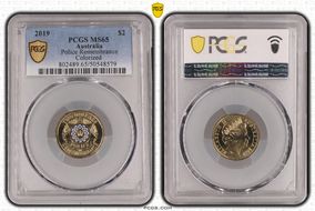 2019 $2 Police Remembrance Colorized MS65