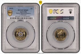 2019 $2 Police Remembrance Colorized MS65
