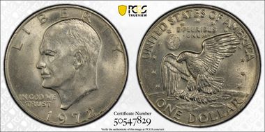 1972 $1 Type 3 AU58