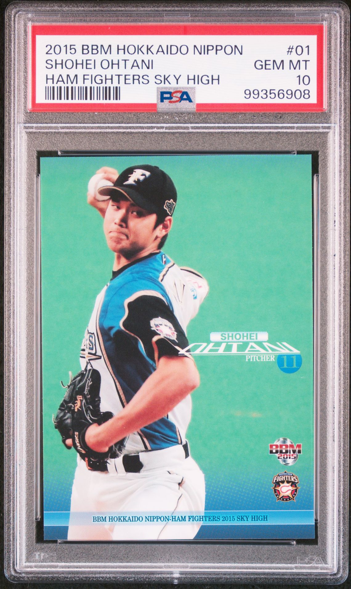 2015 Bbm Hokkaido Nippon Ham Fighters Sky High Shohei Ohtani #01 (Ham Fighters Sky High) Gem Mt 10 front