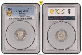 1835 1/4 Fr Signature AU58