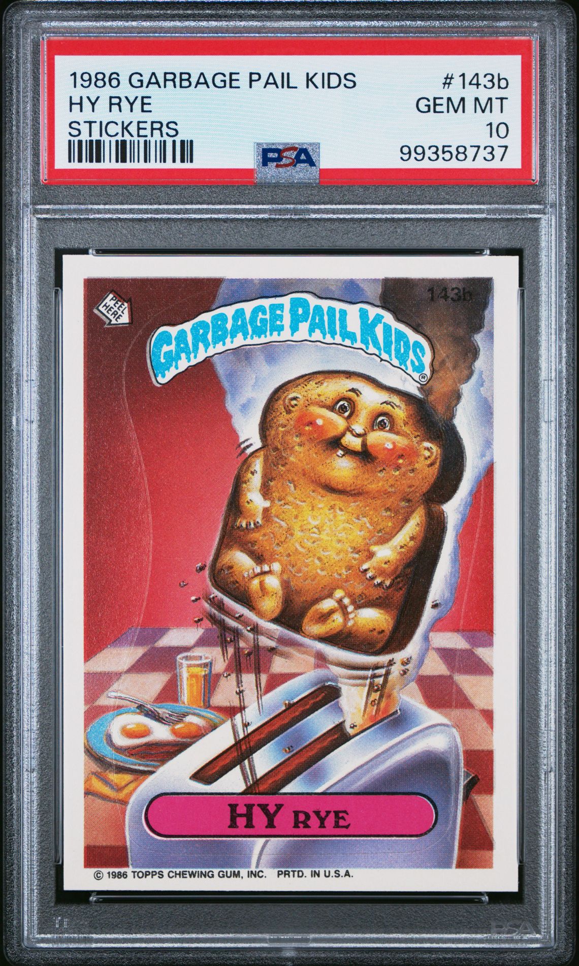 1986 Topps GARBAGE PAIL KIDS STICKERS #143B Hy Rye front
