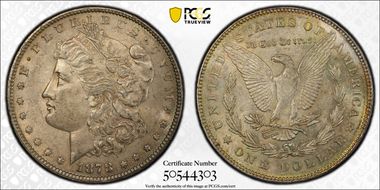 1878 7TF $1 Reverse of 1878 AU58