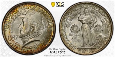 1937 50C Roanoke MS67+