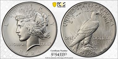 2024 $1 Peace Dollar MS70