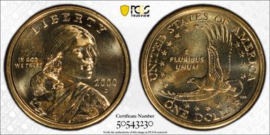 2000-D SAC$1 Millennium Set MS66