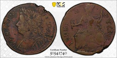 1787 VT 1/2P Bust Left, RR-15 N1BN