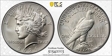2024 $1 Peace Dollar MS70