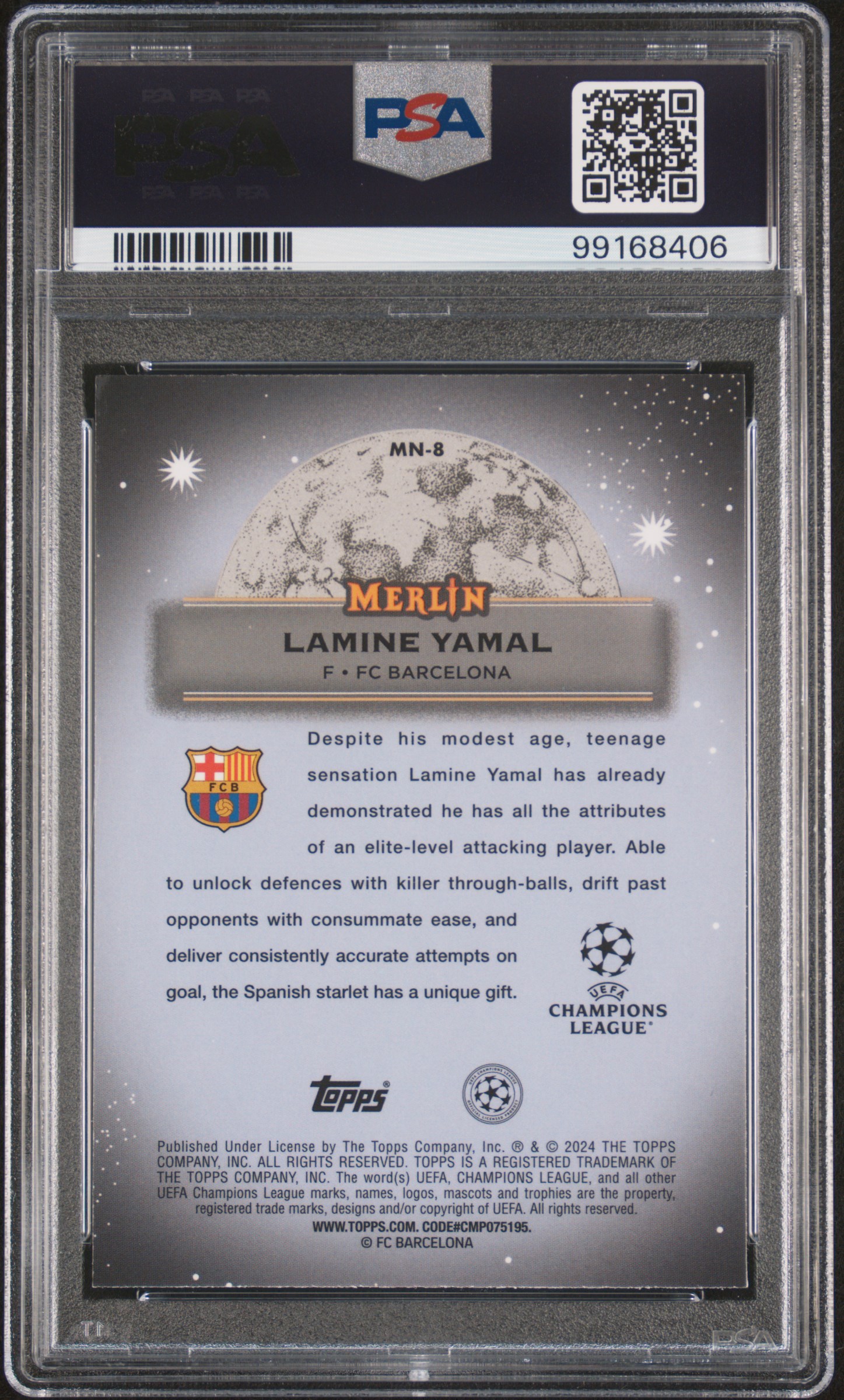 2023-24 Topps Merlin Uefa Club Competitions Mystic Nights Lamine Yamal #Mn8 Mint 9 back