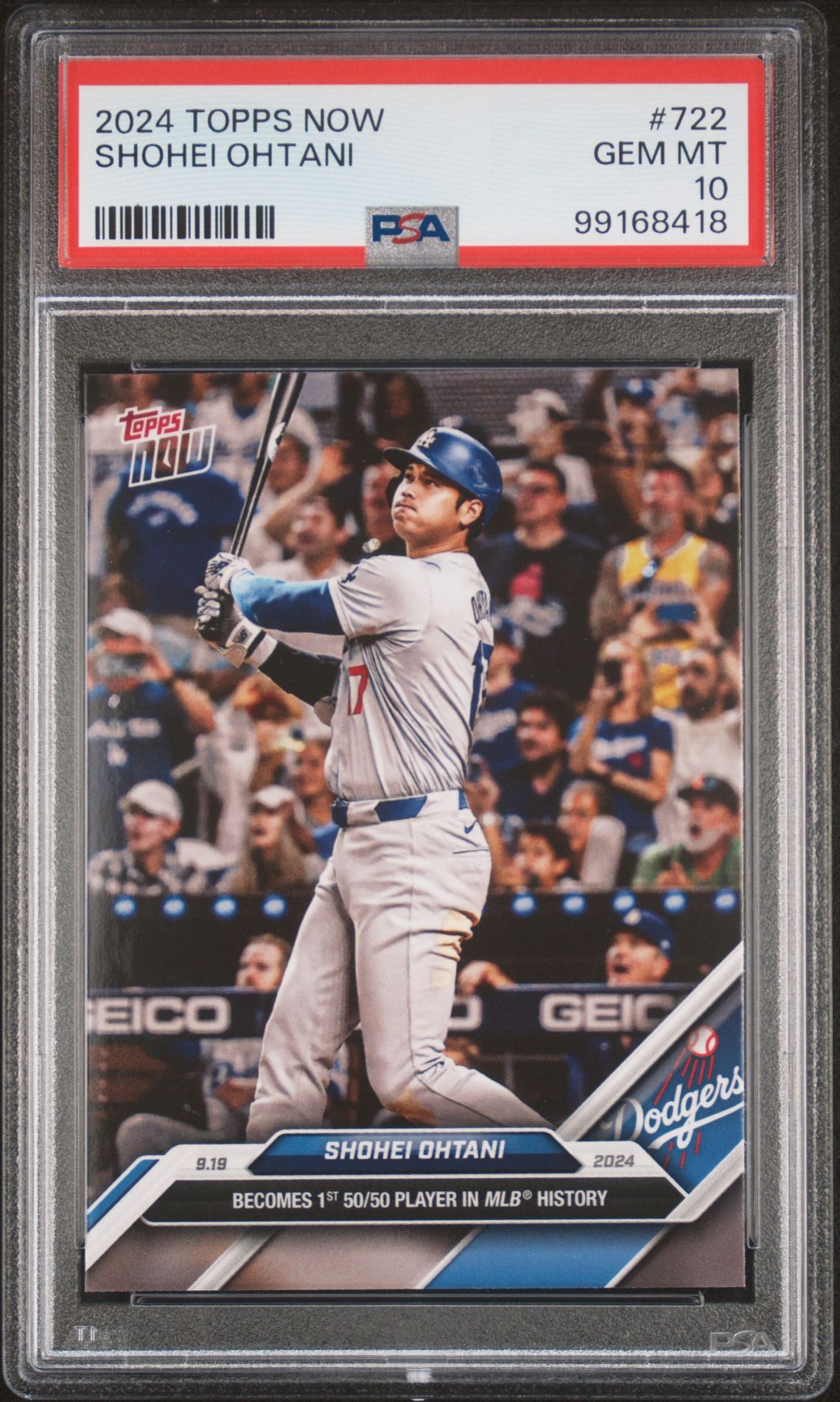 2024 Topps Now Shohei Ohtani #722 Gem Mt 10 front