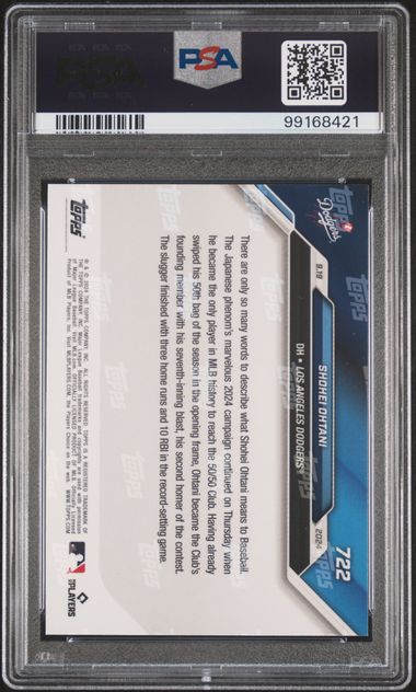 2024 Topps Now Shohei Ohtani #722 Gem Mt 10 back