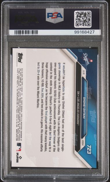 2024 Topps Now Shohei Ohtani #723 Gem Mt 10 back