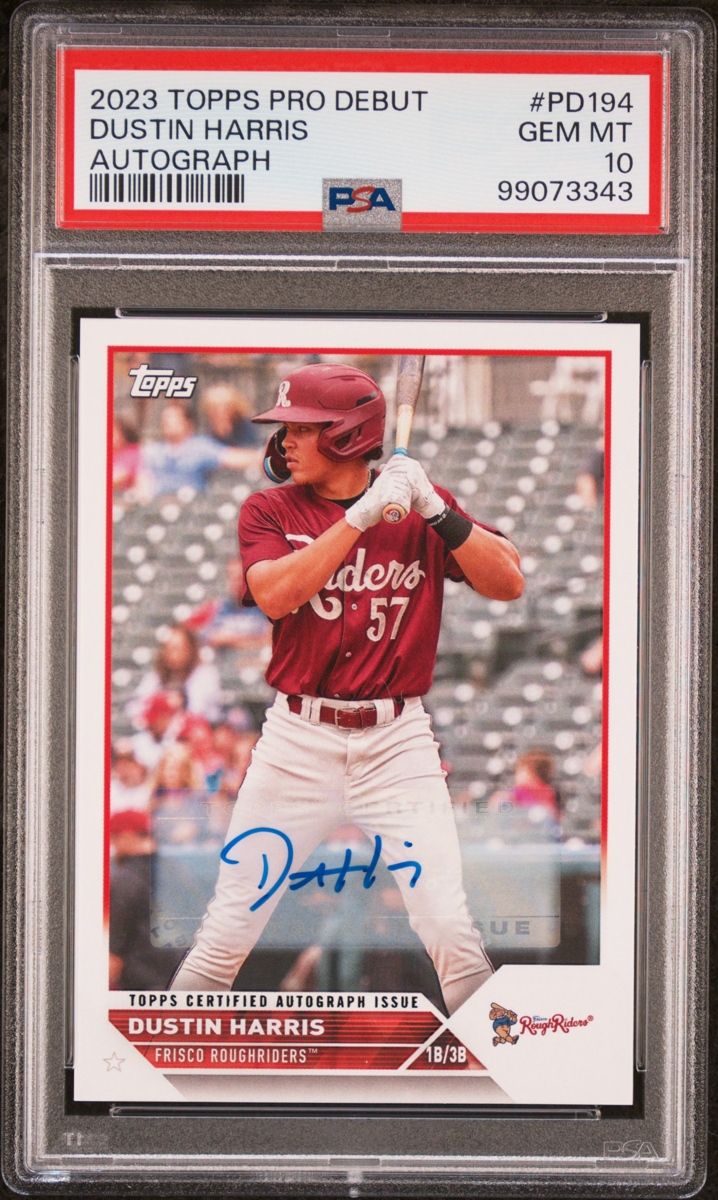 2023 Topps Pro Debut Dustin Harris #Pd194 (Autograph) Gem Mt 10 front