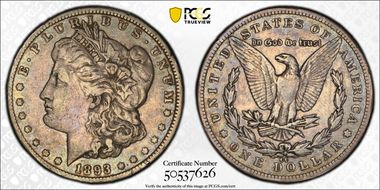 1893-CC $1 VF30
