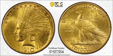 1910 $10 MS62