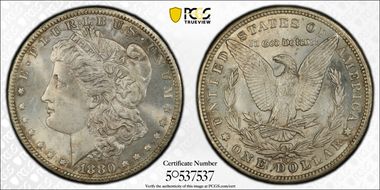 1880-CC $1 8/High 7 MS64