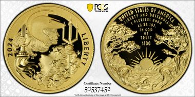 2024-W $100 Liberty & Britannia Au PR70DCAM