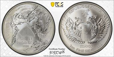 2024 Medal Korean Phoenix Ag 1oz MS68