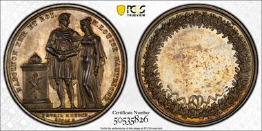 1810 Medal Bramsen-953 Ag PE Napoleon & Louise Marriage SP63