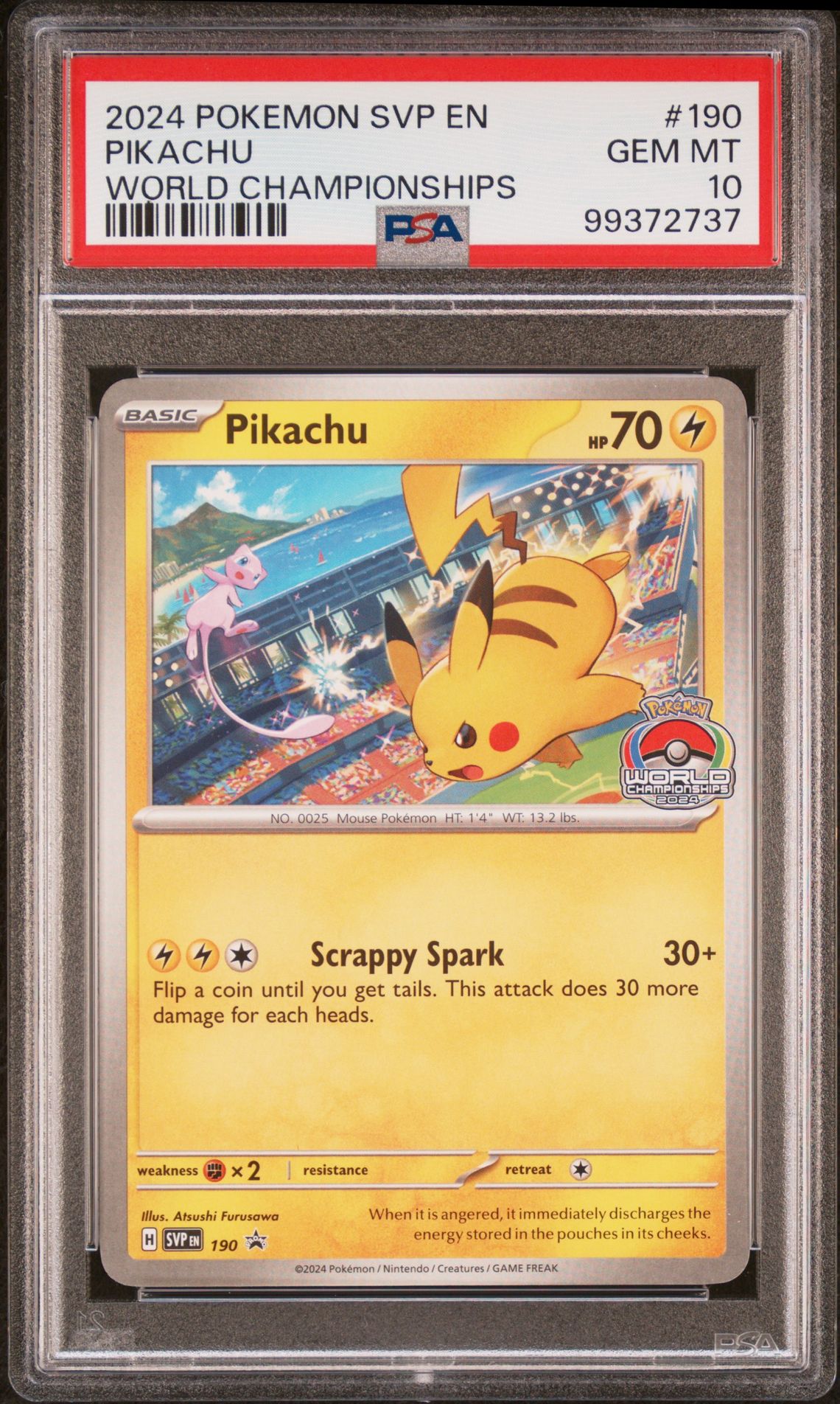 2024 Pokemon POKEMON SVP EN-SV BLACK STAR PROMO WORLD CHAMPIONSHIPS #190 Pikachu front