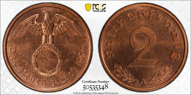 1939-A 2 Pfg J-362 MS64RD