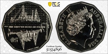 2014 50C Cocos Islands MS68