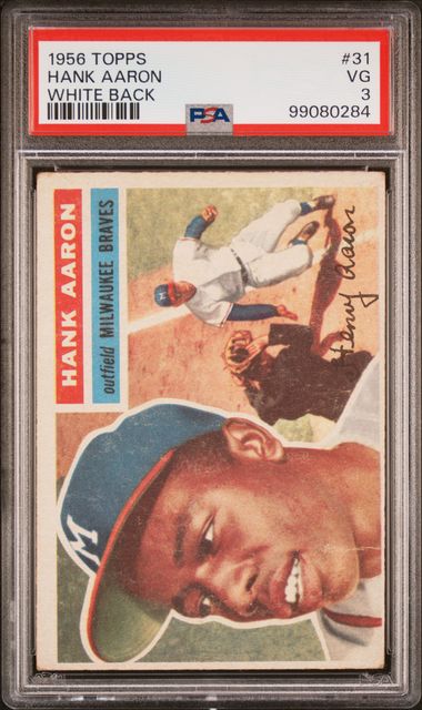 1956 Topps TOPPS White #31 Hank Aaron front