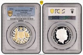 2016 50C Selective Gilt Silver 50th Ann. Decimal Currency PR70DCAM