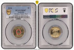 2016 $2 Olympic Team - Red Colorized MS67