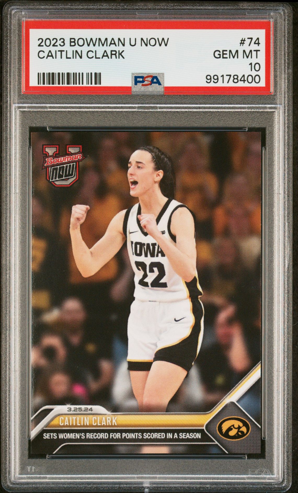 2023 Bowman BOWMAN U NOW #74 Caitlin Clark front