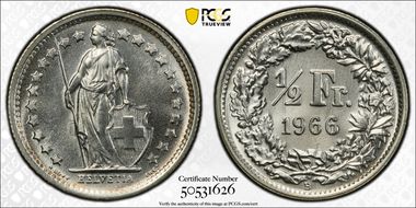 1966 B 1/2 Fr MS67