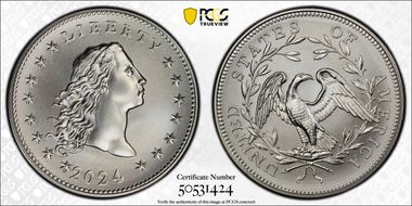 2024 Medal Flowing Hair Ag 230th Anniversary First Strike MS70