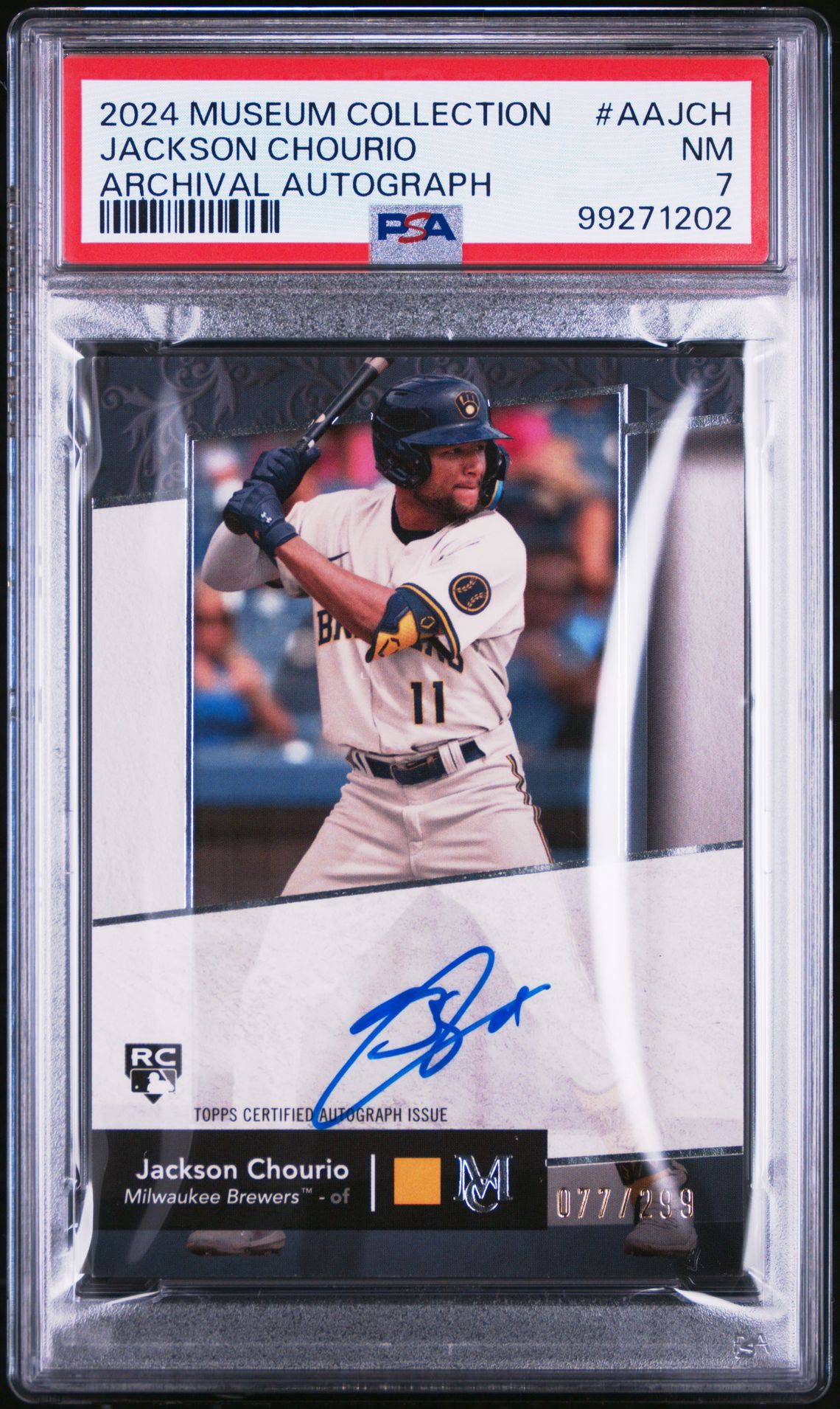 2024 Topps TOPPS MUSEUM COLLECTION ARCHIVAL AUTOGRAPHS #AAJCH Jackson Chourio front
