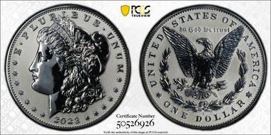 2023-S $1 Morgan Dollar Rev PR Two-Coin Reverse Proof Set PR69